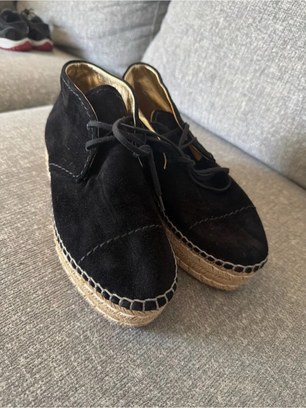 Prada black suede